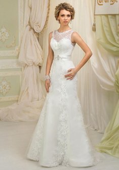 Свадебное платье С54369. А-силуэт, длинное без шлейфа.