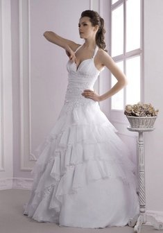 Свадебное платье M54470. С пышной юбкой, длинное без шлейфа.