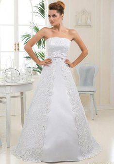 Свадебное платье Э54521. А-силуэт, длинное без шлейфа.