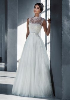 Свадебное платье П54581. А-силуэт, длинное без шлейфа.